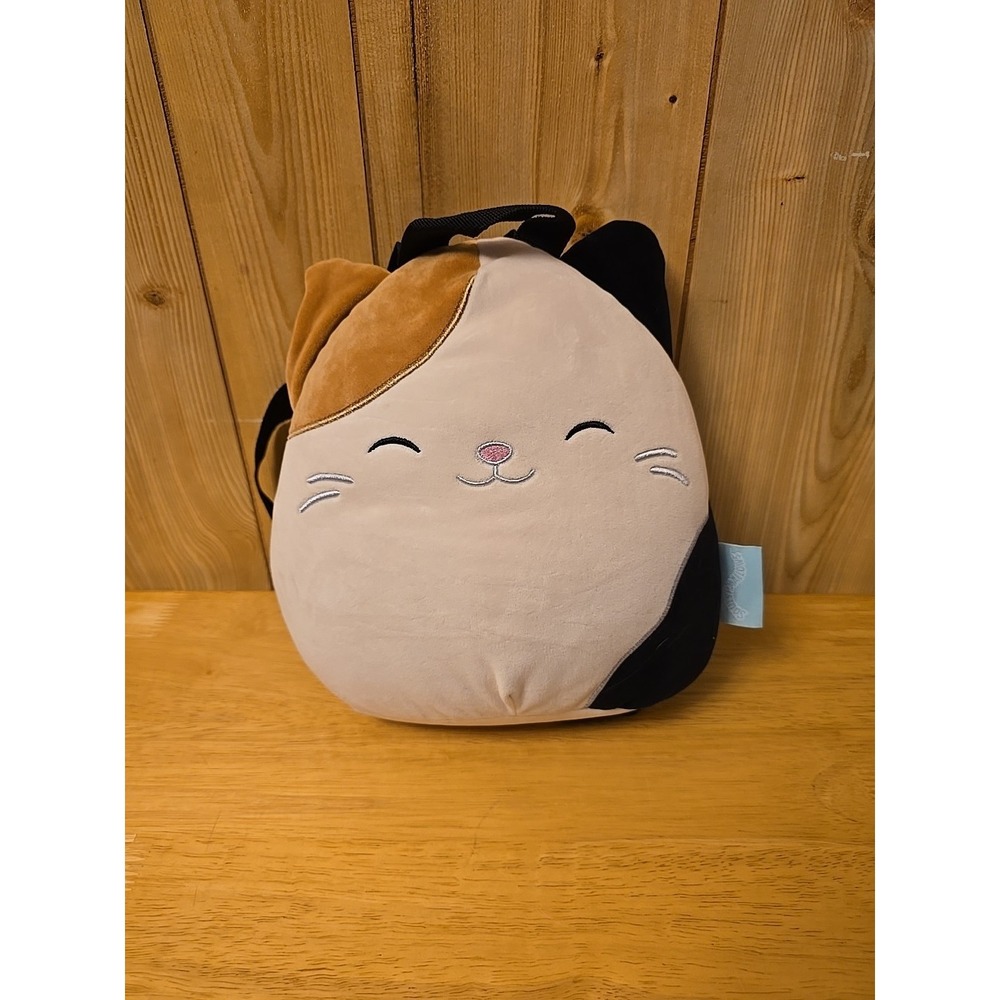 Squishmallows Cameron Calico Cat Backpack Plush Kids Soft Bag